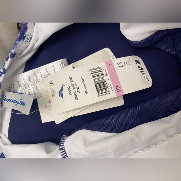 Tommy Bahama Sanibelle Blues Wrap One Piece Swimsuit - Picture 7 of 7